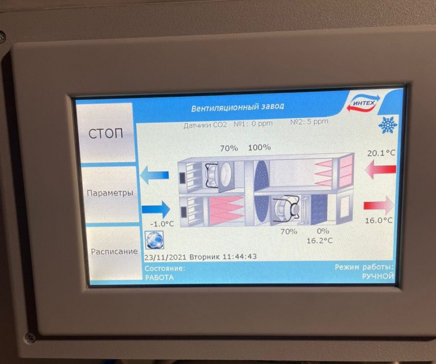 Система автоматики вентиляционной установки