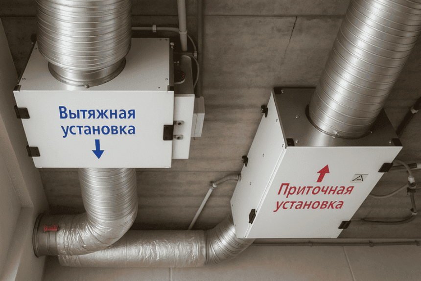 Вентиляционное оборудование под потолком