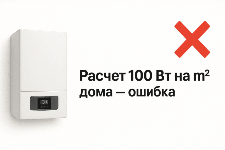 Расчет 100Вт на м2 некорректный т.к. не учитывает реальные потребители 