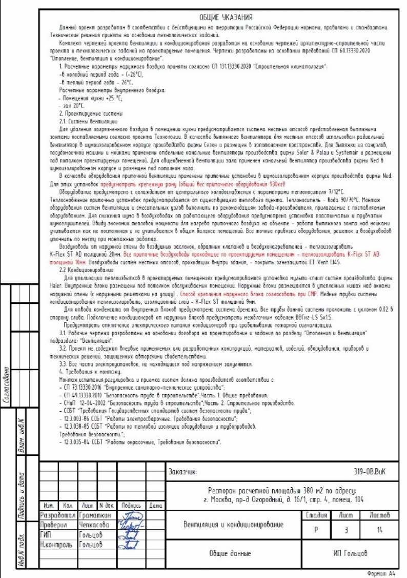 Общие данные проекта